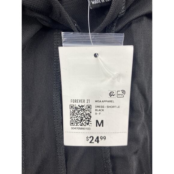 Forever 21 Mesh Bodycon Mini Dress Black Women’s Medium NWT - Picture 15 of 16